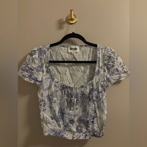 Brand New - Rouje Light Blue Floral Cotton Blouse